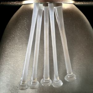 5 Hand Blown Glass Bar Liquor Drink Swizzle Stir Stick Rods